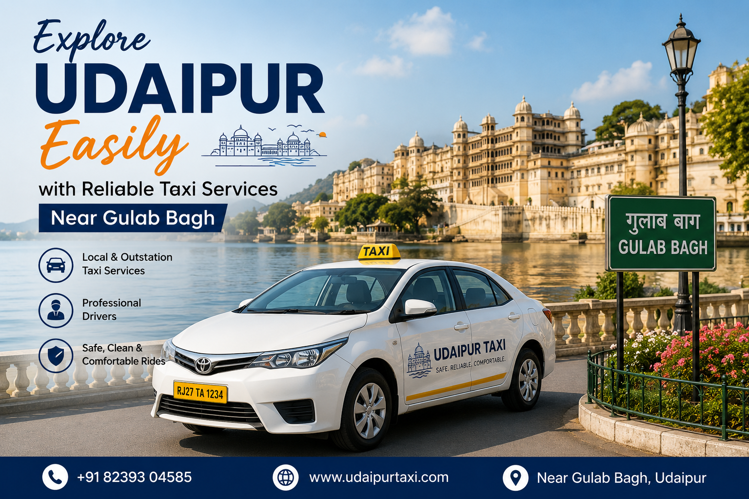 Taxi Service Near Gulab Bagh Udaipur